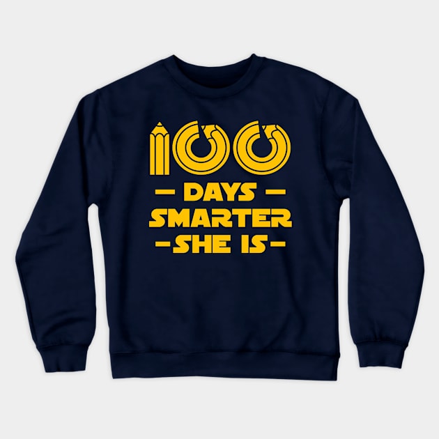 100 Days Smarter She Is Crewneck Sweatshirt by yeoys